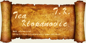 Tea Klopanović vizit kartica